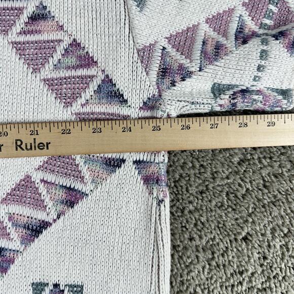 Vintage Alfred Dunner Sweater Womens 44 Aztec Knit Short Sleeve Made USA 90s - Picture 9 of 10